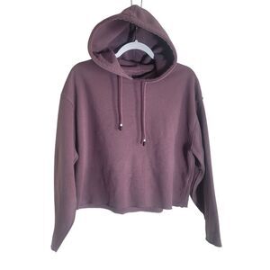 Fundamental Coast Boxy Cropped Hoodie Women's Small Purple Mauve Oversized Soft